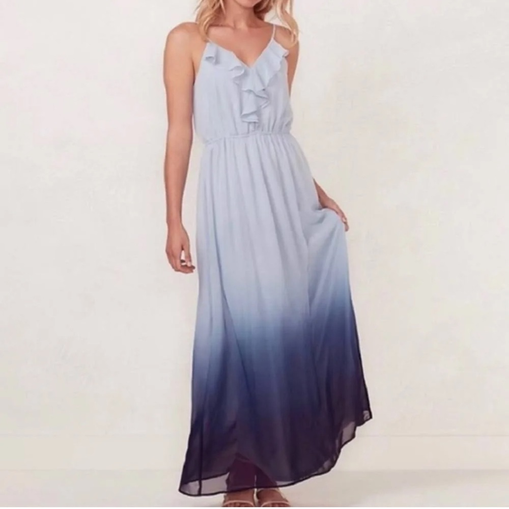 Ombré chiffon maxi dress